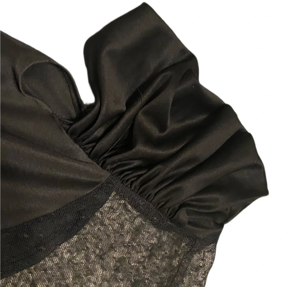 1980s Vintage Diamond Run Black Dress Jenny Ortega Style - Picture 4 of 8